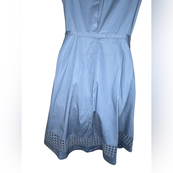 Simply Vera Vera Wang navy sleeveless A line midi dress size Small button front - Picture 2 of 8